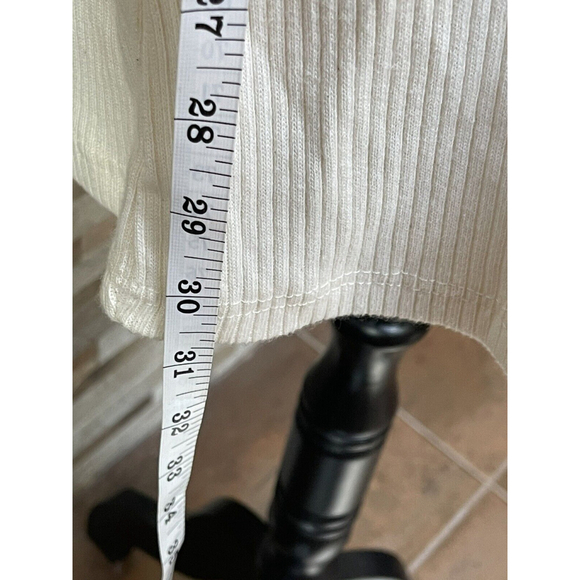 Zara mini t-shirt dress high collar rib knit ivory cream new casual Sz S - Picture 11 of 12